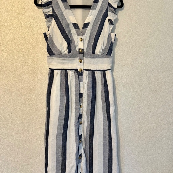JCrew Linen Striped Dress size 2 - Picture 3 of 5